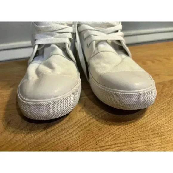 BANGS White High Top Unisex Tennis Shoes Women's 8.5 Butterfly Flowers - Picture 10 of 11